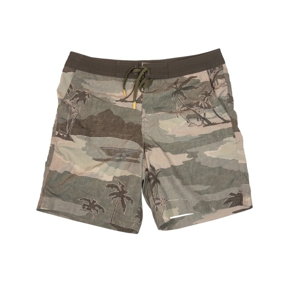 American Eagle Outfitters Other - American Eagle Swim Trunks Mens M Olive Camo Palm Tree Board Shorts